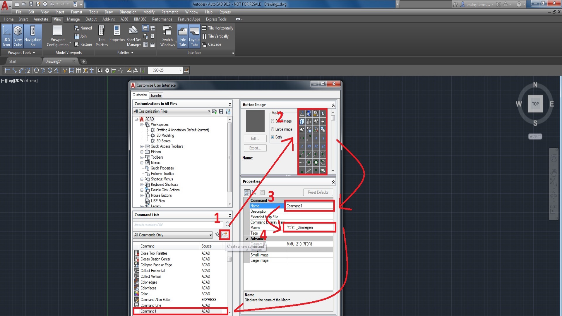 Úprava pracovního prostředí Autodesk AutoCAD a editace ikon funkcí.